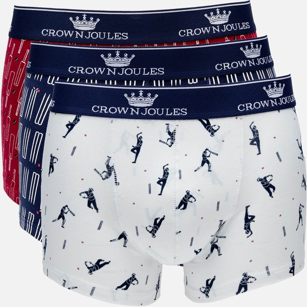 Joules Men's Crown Joules 3 Pack Boxer Shorts - Sticky Wicket