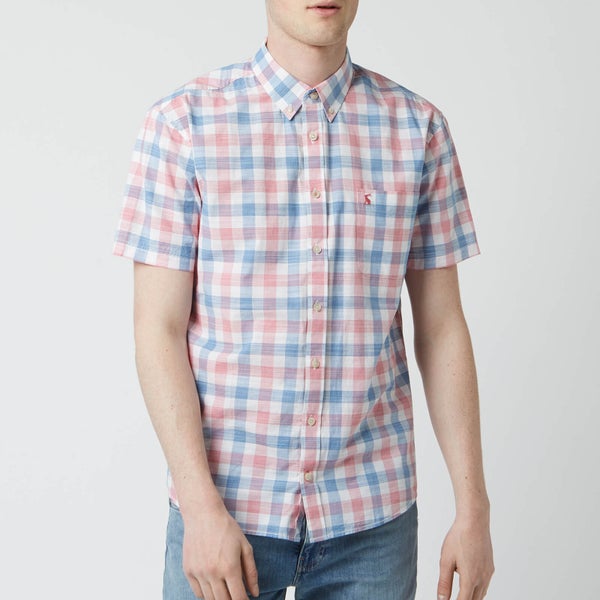Joules Men's Wilson Short Sleeve Shirt - Pink Check