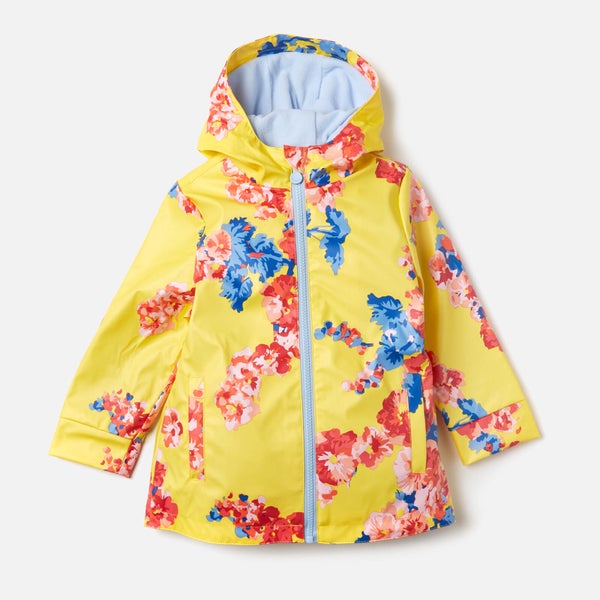 Joules Girls' Raindance Waterproof Coat - Yellow Floral