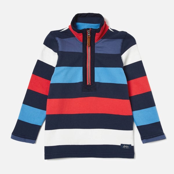 Joules Boys' Dale Half Zip Sweatshirt - Blue Red Stripe