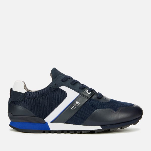 BOSS Men's Parkour Mesh Running Style Trainers - Dark Blue