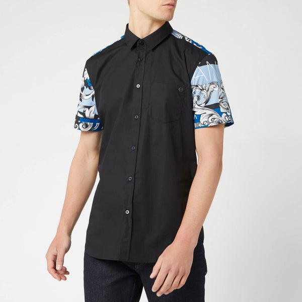 Versace Jeans Men's Sleeve Detail Polo Shirt - Black