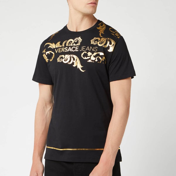 Versace Jeans Men's Collar Print T-Shirt - Black
