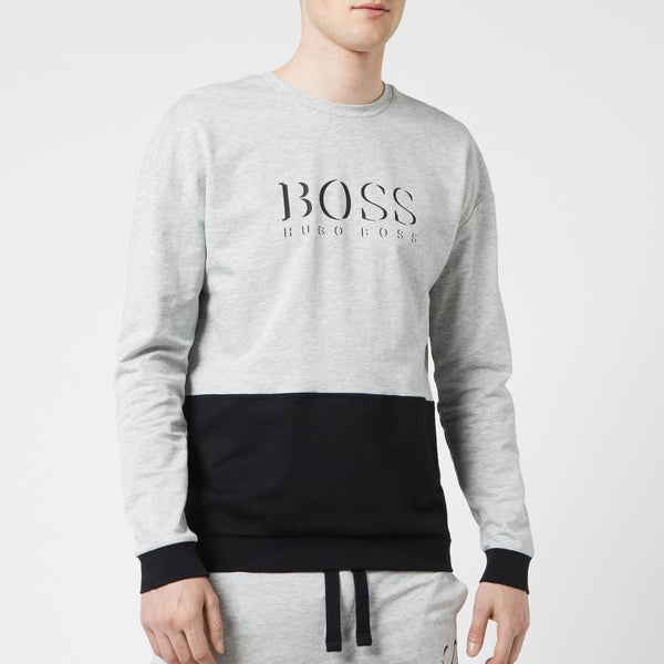 BOSS Hugo Boss Men's Logo Crew Neck Sweat Top - Grey/Black