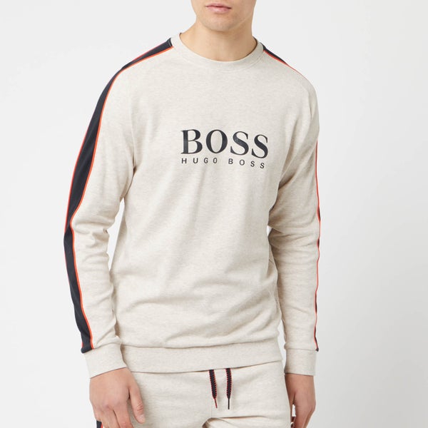 BOSS Hugo Boss Men's Chest Logo Sleeve Stripe Sweatshirt - Grey