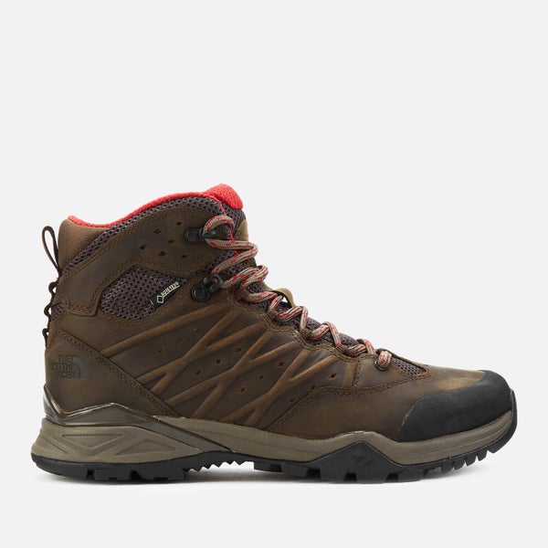 The North Face Men's Hedgehog Hike 2 Mid Goretex Trainers - Bone Brown/Rage Red