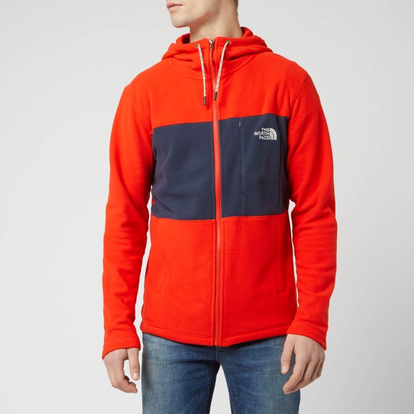 The North Face Men's Blocked TKA 100 Full Zip Hoody - Fiery Red/Urban Navy