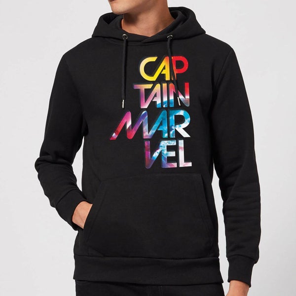 Captain Marvel Galactic Text Hoodie - Black