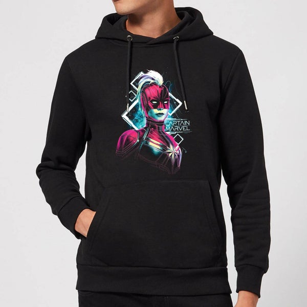 Captain Marvel Neon Warrior Hoodie - Black