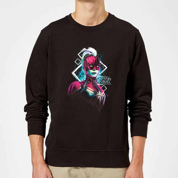 Captain Marvel Neon Warrior Sweatshirt - Black