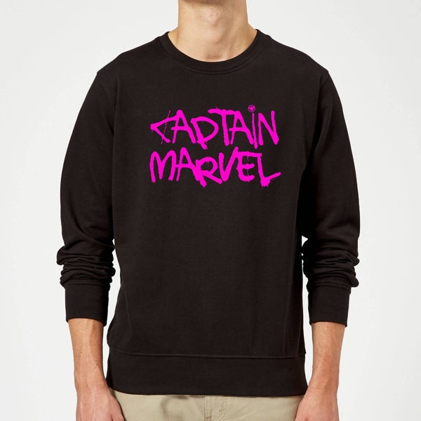 Captain Marvel Spray Text Sweatshirt - Black