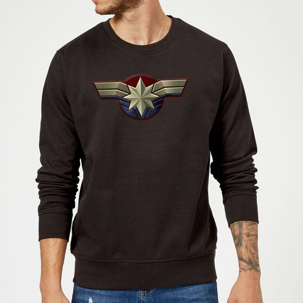 Captain Marvel Chest Emblem Sweatshirt - Black