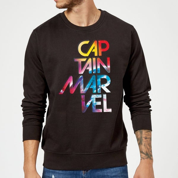 Captain Marvel Galactic Text Sweatshirt - Black