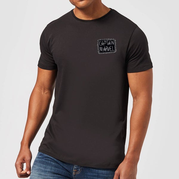 Captain Marvel Name Badge Männer T-Shirt – Schwarz