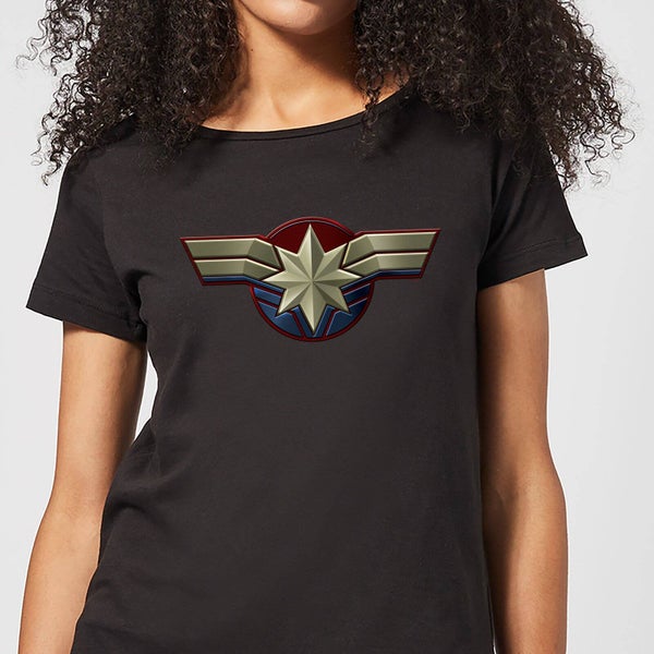 Captain Marvel Chest Emblem Women's T-Shirt - Black