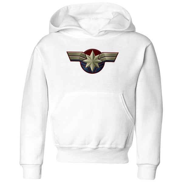 Captain Marvel Chest Emblem Kids' Hoodie - White