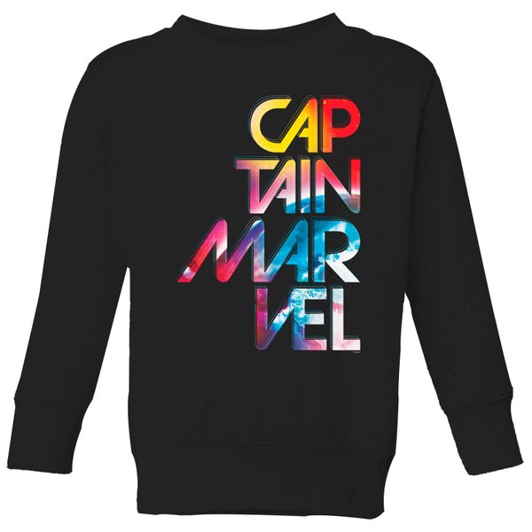 Captain Marvel Galactic Text Kids' Sweatshirt - Black