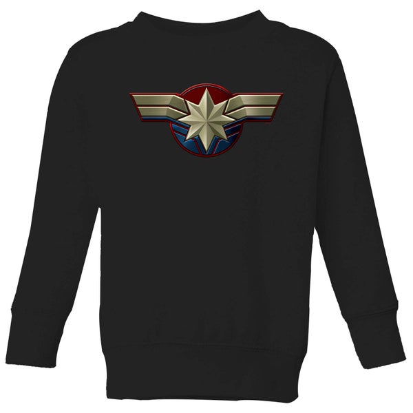 Captain Marvel Chest Emblem Kids' Sweatshirt - Black