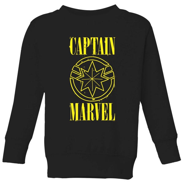 Captain Marvel Grunge Logo Kids' Sweatshirt - Black