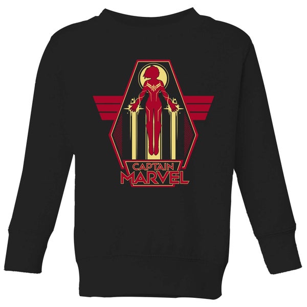 Captain Marvel Flying Warrior Kids' Sweatshirt - Black