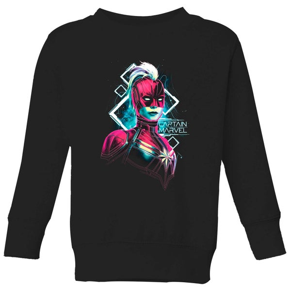 Captain Marvel Neon Warrior Kids' Sweatshirt - Black