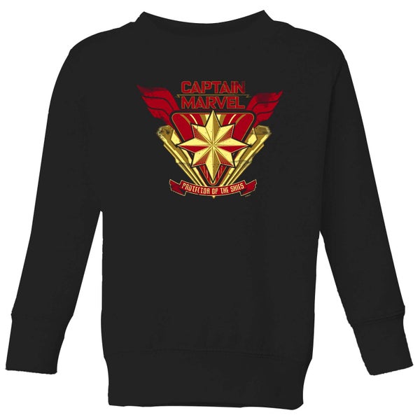 Captain Marvel Protector Of The Skies Kids' Sweatshirt - Black