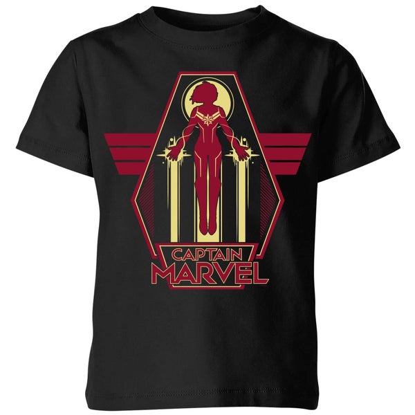 T-Shirt Captain Marvel Flying Warrior - Nero - Bambini