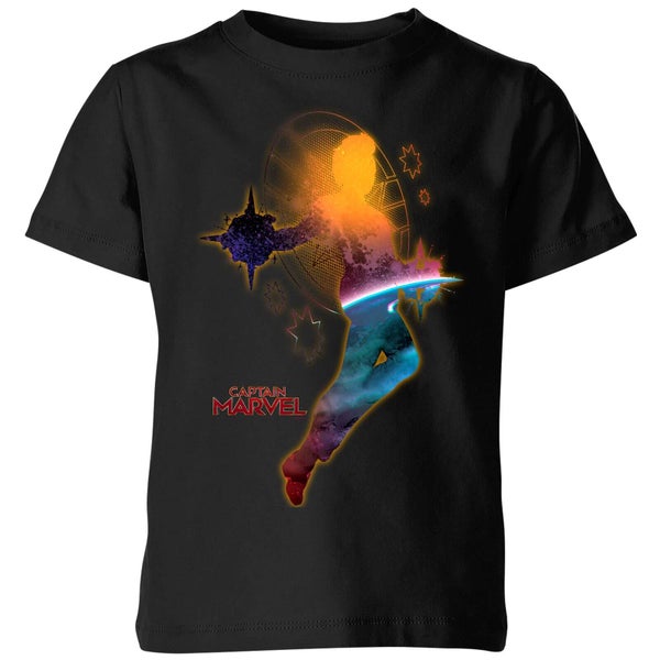 Captain Marvel Nebula Flight kinder t-shirt - Zwart