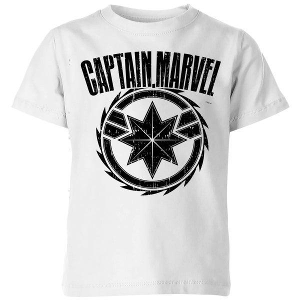 Captain Marvel Logo Kids' T-Shirt - White