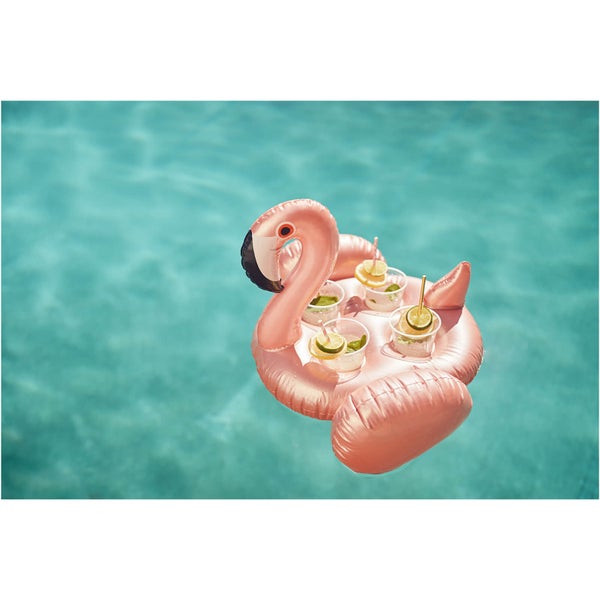 Sunnylife Inflatable Flamingo Family Drink Holder - Rose Gold