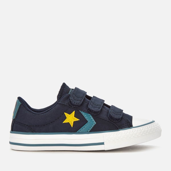 Converse Kids' Star Player 3 Velcro Ox Trainers - Obsidian/Celestial Teal