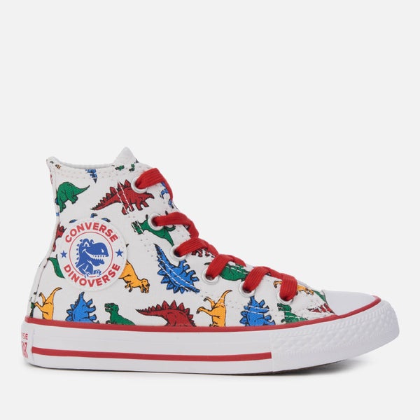 Converse Kids' Chuck Taylor All Star Hi-Top Trainers - White/Enamel Red/Totally Blue