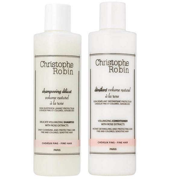 Duo shampoing délicat et démêlant volume naturel à la rose