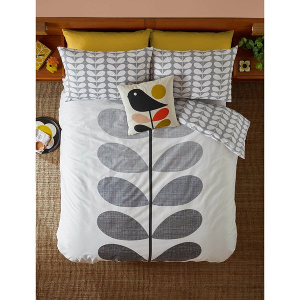 Orla Kiely Placement Scribble Stem Quilt Cover - Grey
