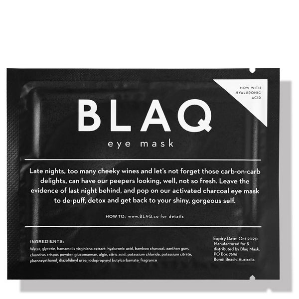 BLAQ Eye Mask + Hyaluronic Acid (Singles)