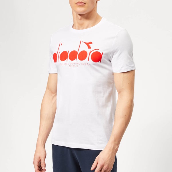 Diadora Men's Bl Short Sleeve T-Shirt - Optical White Fiesta