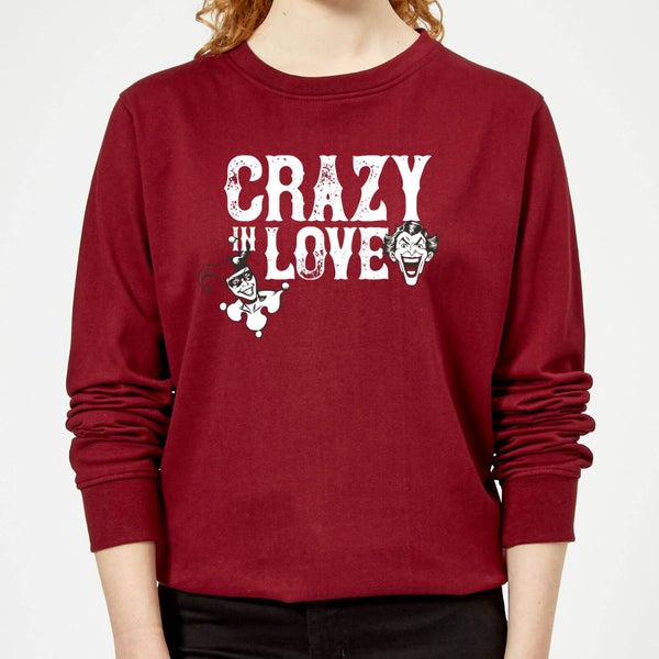 Batman Crazy In Love Women's Sweatshirt - Burgundy