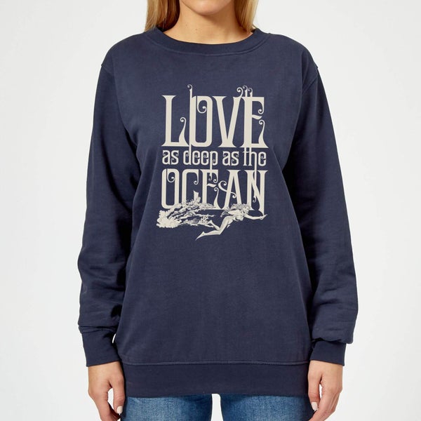 Aquaman Love As Deep As The Ocean Women's Sweatshirt - Navy
