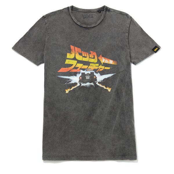 Global Legacy Back to the Future Electric Japan t-shirt - Zwarte acid wash