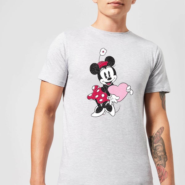 Disney Minnie Mouse Love Heart Men's T-Shirt - Grey