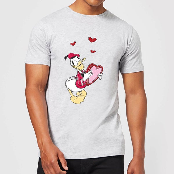 Disney Donald Duck Love Heart Men's T-Shirt - Grey