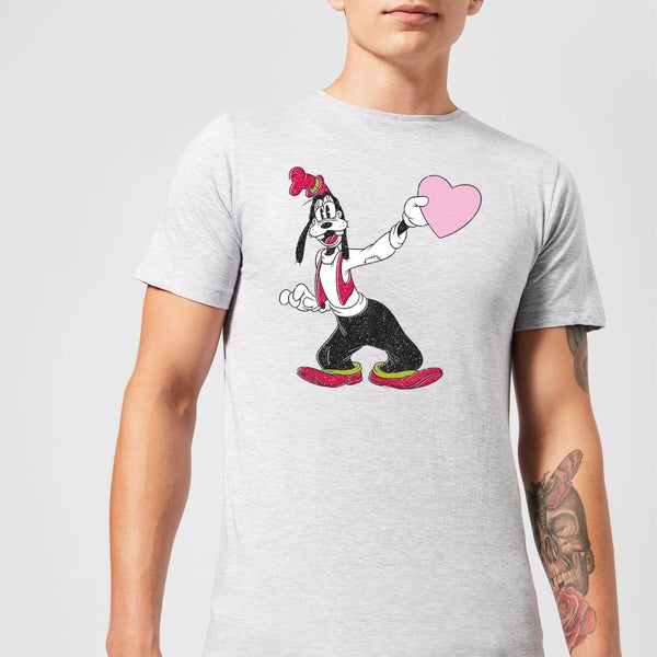 Disney Goofy Love Heart Men's T-Shirt - Grey