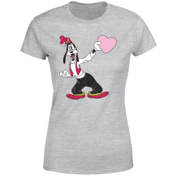 Disney Goofy Love Heart dames t-shirt - Grijs