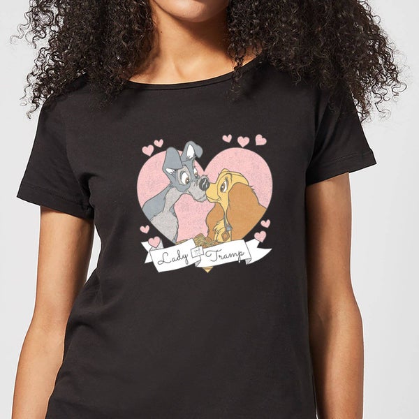 Disney Lady And The Tramp Love Women's T-Shirt - Black