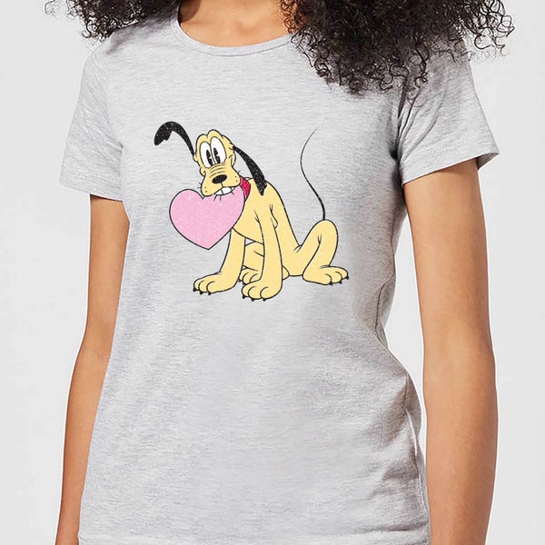 Disney Pluto Love Heart dames t-shirt - Grijs