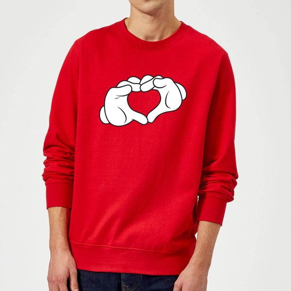 Disney Mickey Heart Hands Sweatshirt - Red