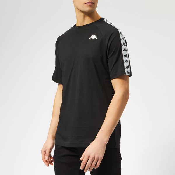 Kappa Men's Taped Small Logo Short Sleeve T-Shirt - Black/White