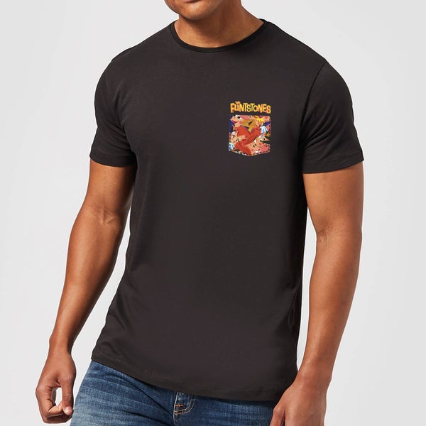 The Flintstones Pocket Pattern Men's T-Shirt - Black
