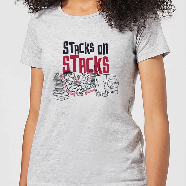 The Flintstones Stacks On Stacks Women's T-Shirt - Grey