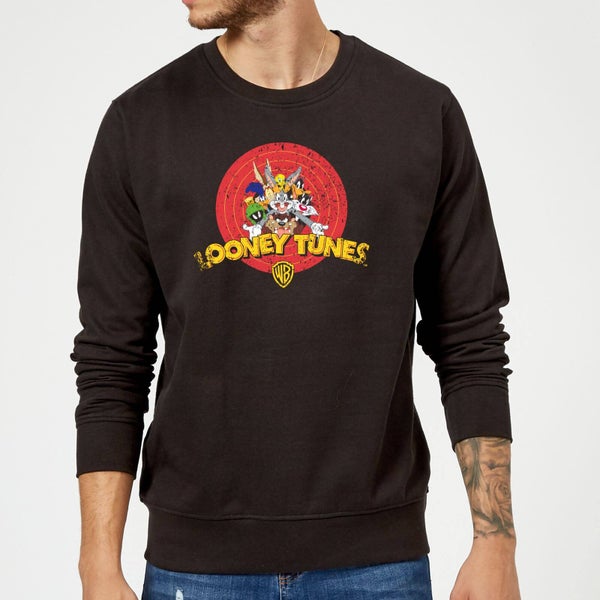 Looney Tunes Logo Distressed Sweatshirt - Black
